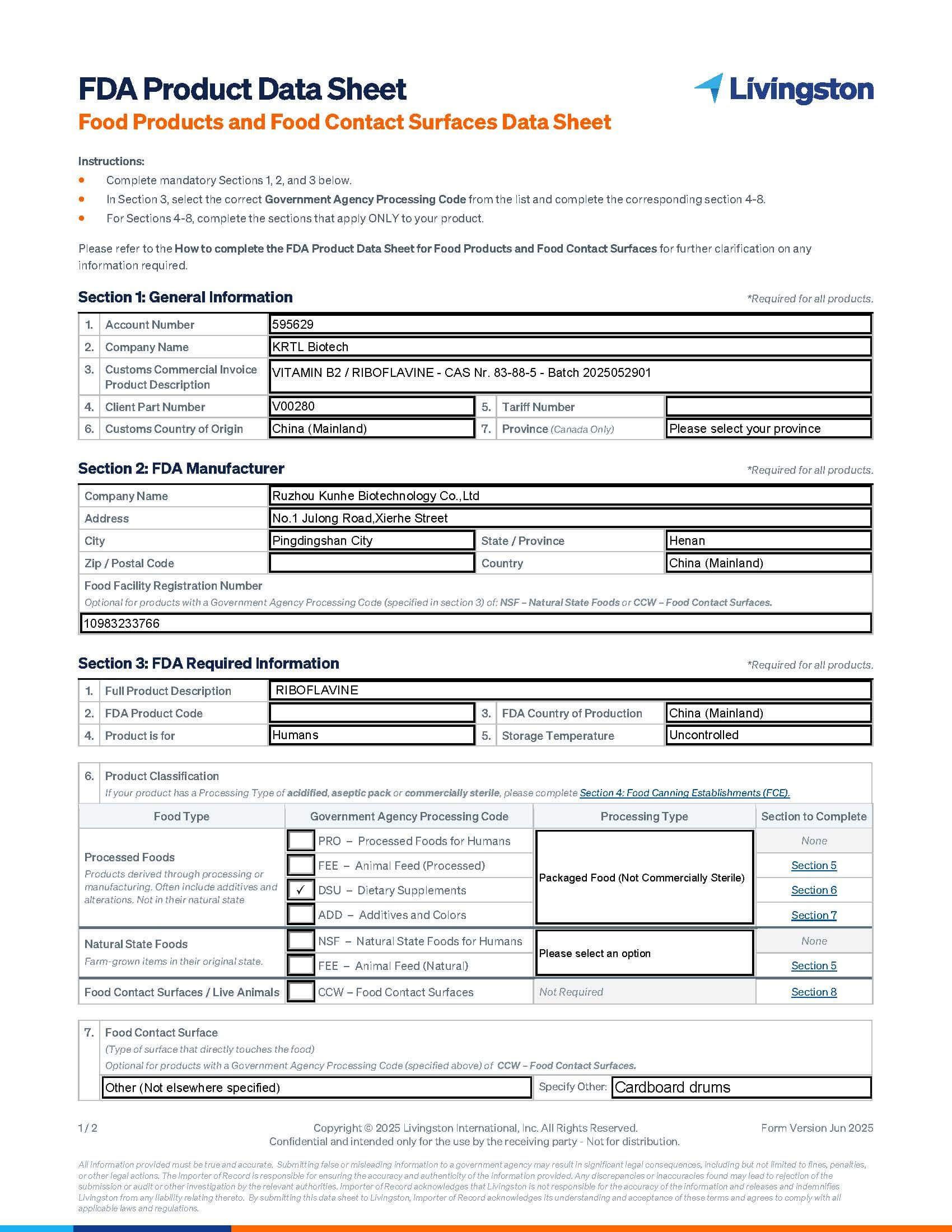 Vitamin B2 - Riboflavin
